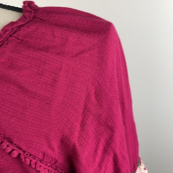 Vintage America Blues Blouse SZ M Floral Flare Sleeves Flowy and Comfortable - Picture 9 of 13